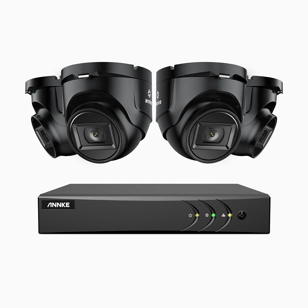 EL200 - Kit videosorveglianza analogica 8 canali con 4 telecamere 1080p, Smart DVR con rilevamento umano e veicoli, visione notturna a infrarossi fino a 66 piedi, segnale di uscita 4-in-1, IP67 - Image 4