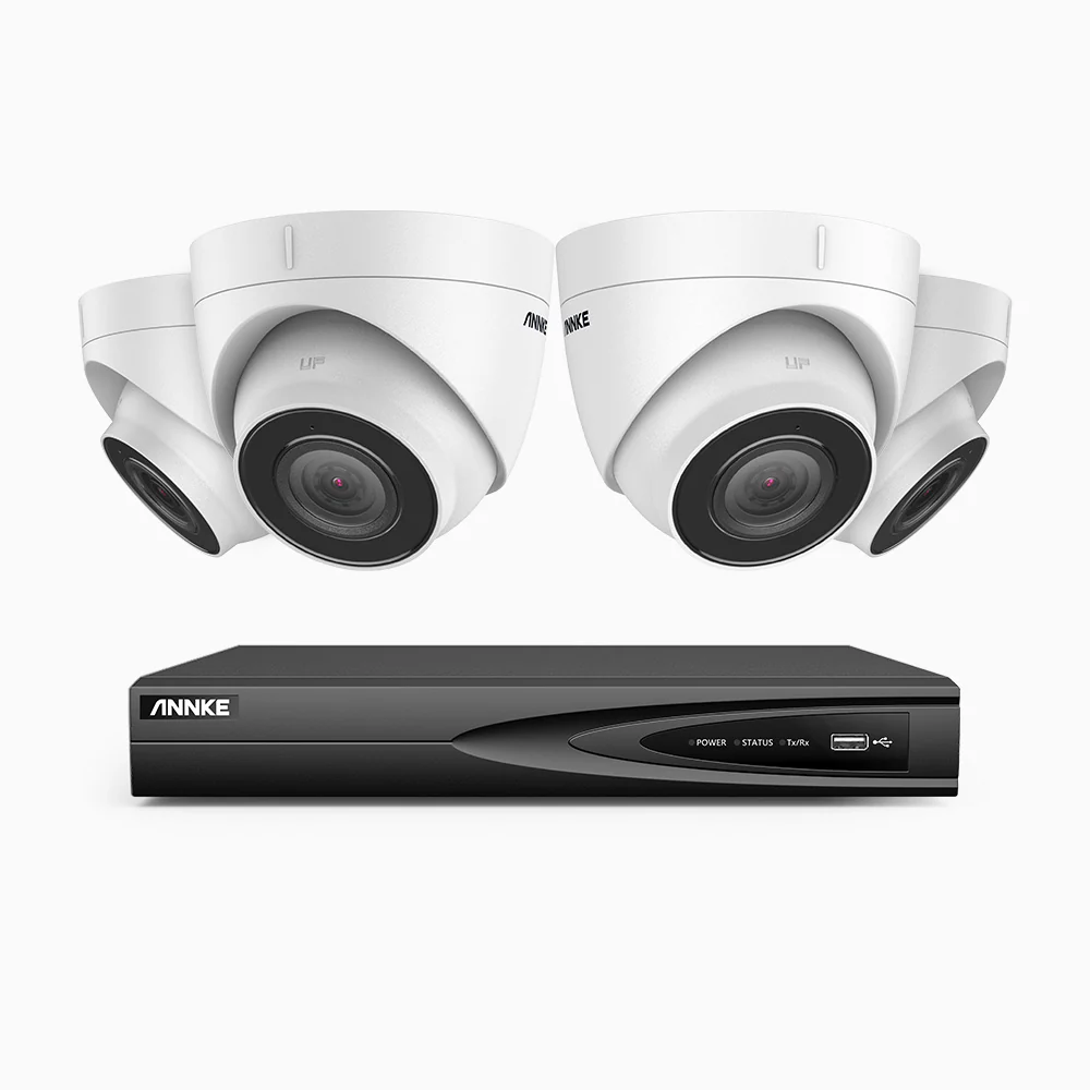 H800 - Kit videosorveglianza PoE 4 canali con 4 telecamere 8 MPX (4K), riconoscere di persone e veicoli, visione notturna a colori e IR,microfono integrato, supporta ONVIF e RTSP - Image 2