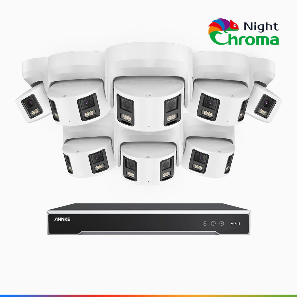 NightChroma<sup>TM</sup> NDK800 – Kit videosorveglianza 8 canali con 8 PoE Dual Lens telecamere 4K, f/1.0 Super Aperture, Acme Color Night Vision, Active Siren and Strobe, Human & Vehicle Detection, Intelligent Behavior Analysis, Built-in Micphone - Image 2